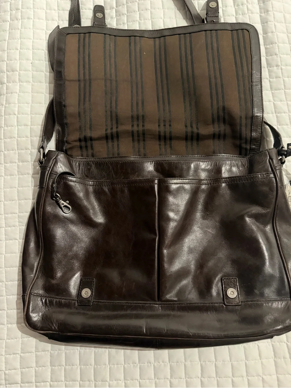 Frye Dark Brown Leather Messenger Bag